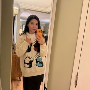 Gucci Manifesto Mask Hoodie, Cream, Medium, unisex